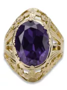 Anneau Alexandrite Or jaune 8 carats Vintage vrc031x-ax Art Deco Style soviétique russe URSS